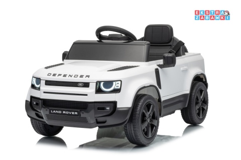 Land Rover Defender na akumulator - biały, 2x35W i 2x20W 12V/7Ah, pilot, EVA, LED, ekoskóra, panel muzyczny [QLS-8626]
