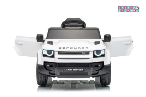 Land Rover Defender na akumulator - biały, 2x35W i 2x20W 12V/7Ah, pilot, EVA, LED, ekoskóra, panel muzyczny [QLS-8626]