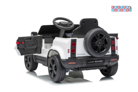 Land Rover Defender na akumulator - biały, 2x35W i 2x20W 12V/7Ah, pilot, EVA, LED, ekoskóra, panel muzyczny [QLS-8626]