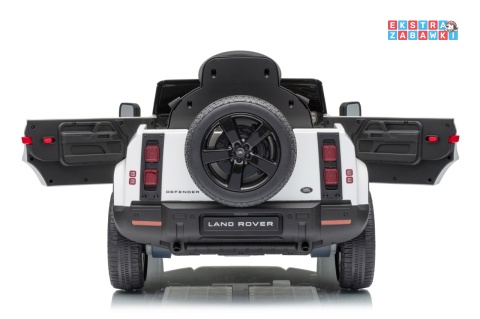 Land Rover Defender na akumulator - biały, 2x35W i 2x20W 12V/7Ah, pilot, EVA, LED, ekoskóra, panel muzyczny [QLS-8626]