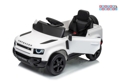 Land Rover Defender na akumulator - biały, 2x35W i 2x20W 12V/7Ah, pilot, EVA, LED, ekoskóra, panel muzyczny [QLS-8626]