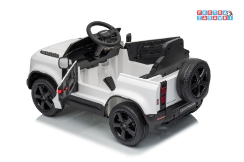 Land Rover Defender na akumulator - biały, 2x35W i 2x20W 12V/7Ah, pilot, EVA, LED, ekoskóra, panel muzyczny [QLS-8626]