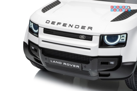 Land Rover Defender na akumulator - biały, 2x35W i 2x20W 12V/7Ah, pilot, EVA, LED, ekoskóra, panel muzyczny [QLS-8626]