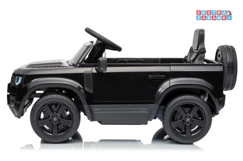 Land Rover Defender na akumulator - czarny, 2x35W i 2x20W 12V/7Ah, pilot, EVA, LED, ekoskóra, panel muzyczny [QLS-8626]