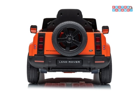 Land Rover Defender na akumulator - pomarańczowy, 2x35W i 2x20W 12V/7Ah, pilot, EVA, LED, ekoskóra, panel muzyczny [QLS-8626]