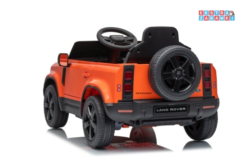 Land Rover Defender na akumulator - pomarańczowy, 2x35W i 2x20W 12V/7Ah, pilot, EVA, LED, ekoskóra, panel muzyczny [QLS-8626]