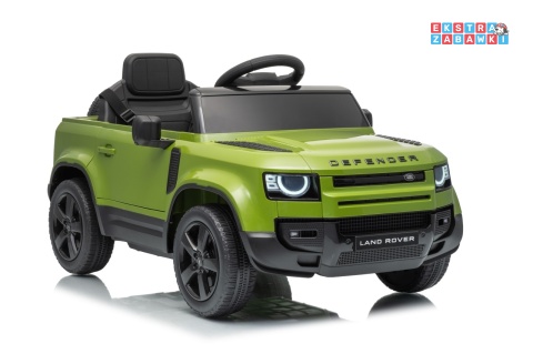 Land Rover Defender na akumulator - zielony, 2x35W i 2x20W 12V/7Ah, pilot, EVA, LED, ekoskóra, panel muzyczny [QLS-8626]