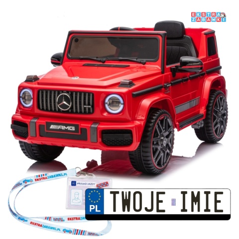 Mercedes G63 AMG LIFT na akumulator - czerwony, 2x25W 12V/4.5Ah, EVA, LED, ekoskóra, Bluetooth, pilot - [BBH-0002.NEW]