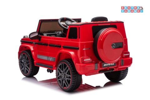 Mercedes G63 AMG LIFT na akumulator - czerwony, 2x25W 12V/4.5Ah, EVA, LED, ekoskóra, Bluetooth, pilot - [BBH-0002.NEW]