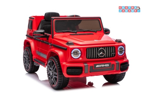 Mercedes G63 AMG LIFT na akumulator - czerwony, 2x25W 12V/4.5Ah, EVA, LED, ekoskóra, Bluetooth, pilot - [BBH-0002.NEW]