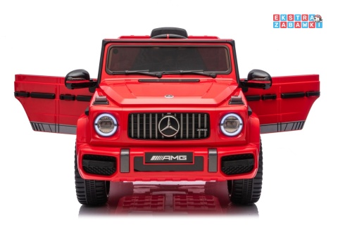 Mercedes G63 AMG LIFT na akumulator - czerwony, 2x25W 12V/4.5Ah, EVA, LED, ekoskóra, Bluetooth, pilot - [BBH-0002.NEW]