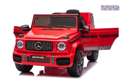Mercedes G63 AMG LIFT na akumulator - czerwony, 2x25W 12V/4.5Ah, EVA, LED, ekoskóra, Bluetooth, pilot - [BBH-0002.NEW]