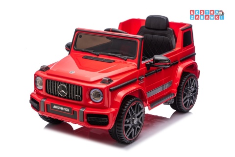 Mercedes G63 AMG LIFT na akumulator - czerwony, 2x25W 12V/4.5Ah, EVA, LED, ekoskóra, Bluetooth, pilot - [BBH-0002.NEW]