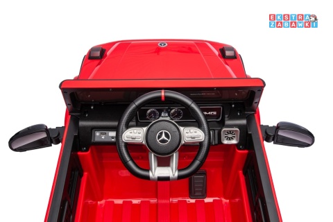 Mercedes G63 AMG LIFT na akumulator - czerwony, 2x25W 12V/4.5Ah, EVA, LED, ekoskóra, Bluetooth, pilot - [BBH-0002.NEW]
