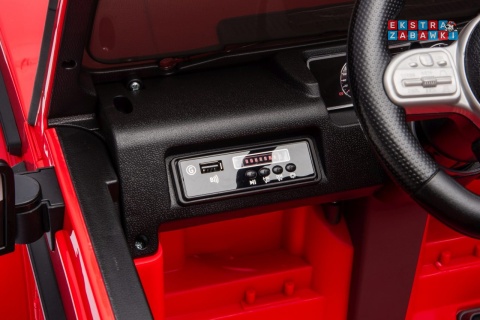Mercedes G63 AMG LIFT na akumulator - czerwony, 2x25W 12V/4.5Ah, EVA, LED, ekoskóra, Bluetooth, pilot - [BBH-0002.NEW]