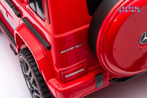 Mercedes G63 AMG LIFT na akumulator - czerwony, 2x25W 12V/4.5Ah, EVA, LED, ekoskóra, Bluetooth, pilot - [BBH-0002.NEW]