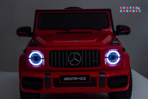 Mercedes G63 AMG LIFT na akumulator - czerwony, 2x25W 12V/4.5Ah, EVA, LED, ekoskóra, Bluetooth, pilot - [BBH-0002.NEW]