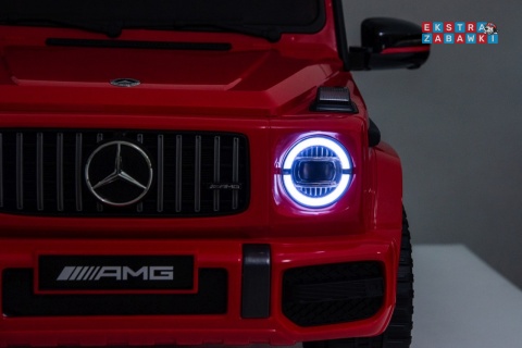 Mercedes G63 AMG LIFT na akumulator - czerwony, 2x25W 12V/4.5Ah, EVA, LED, ekoskóra, Bluetooth, pilot - [BBH-0002.NEW]