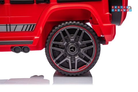 Mercedes G63 AMG LIFT na akumulator - czerwony, 2x25W 12V/4.5Ah, EVA, LED, ekoskóra, Bluetooth, pilot - [BBH-0002.NEW]