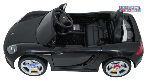 Porsche 911 Carrera na akumulator - czarny, 2x35W 12V/7Ah, pilot, EVA, ekoskóra, 2 prędkości, pasy, LED [PA.712]