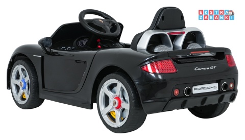 Porsche 911 Carrera na akumulator - czarny, 2x35W 12V/7Ah, pilot, EVA, ekoskóra, 2 prędkości, pasy, LED [PA.712]