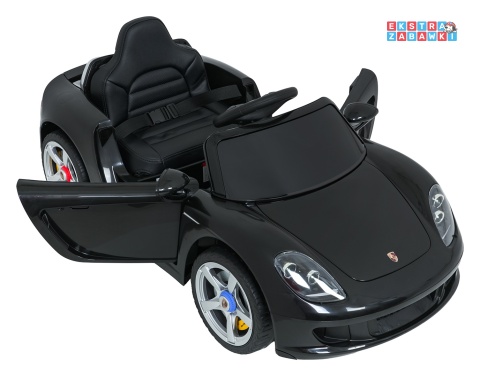 Porsche 911 Carrera na akumulator - czarny, 2x35W 12V/7Ah, pilot, EVA, ekoskóra, 2 prędkości, pasy, LED [PA.712]