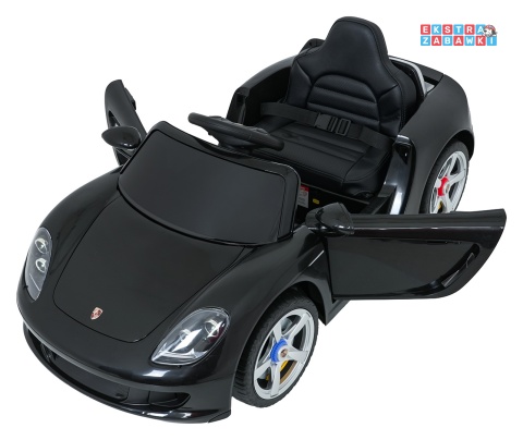 Porsche 911 Carrera na akumulator - czarny, 2x35W 12V/7Ah, pilot, EVA, ekoskóra, 2 prędkości, pasy, LED [PA.712]