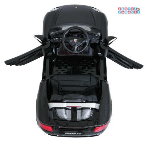 Porsche 911 Carrera na akumulator - czarny, 2x35W 12V/7Ah, pilot, EVA, ekoskóra, 2 prędkości, pasy, LED [PA.712]