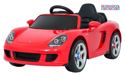 Porsche 911 Carrera na akumulator - czerwony, 2x35W 12V/7Ah, pilot, EVA, ekoskóra, 2 prędkości, pasy, LED [PA.712]