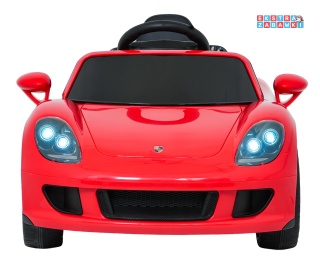 Porsche 911 Carrera na akumulator - czerwony, 2x35W 12V/7Ah, pilot, EVA, ekoskóra, 2 prędkości, pasy, LED [PA.712]
