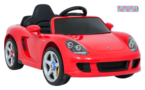 Porsche 911 Carrera na akumulator - czerwony, 2x35W 12V/7Ah, pilot, EVA, ekoskóra, 2 prędkości, pasy, LED [PA.712]