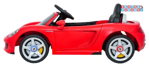 Porsche 911 Carrera na akumulator - czerwony, 2x35W 12V/7Ah, pilot, EVA, ekoskóra, 2 prędkości, pasy, LED [PA.712]