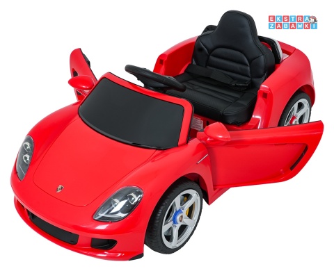 Porsche 911 Carrera na akumulator - czerwony, 2x35W 12V/7Ah, pilot, EVA, ekoskóra, 2 prędkości, pasy, LED [PA.712]