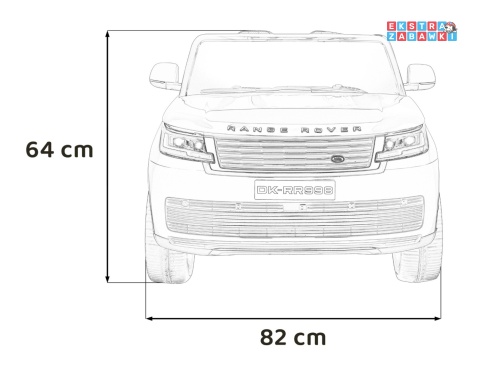 Range Rover SUV Lift na akumulator - biały, 4x35W 12V/14Ah, pilot, EVA, ekoskóra, pasy, LED, BT [DK-RR998]