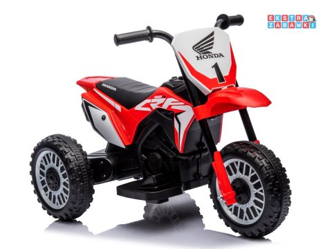 Trójkołowy motorek Honda na akumulator - czerwony, 1x30W 6V/4.5Ah, do 3 km/h, automatyczny hamulec, koła z opaską [PA0353]