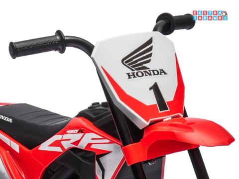 Trójkołowy motorek Honda na akumulator - czerwony, 1x30W 6V/4.5Ah, do 3 km/h, automatyczny hamulec, koła z opaską [PA0353]