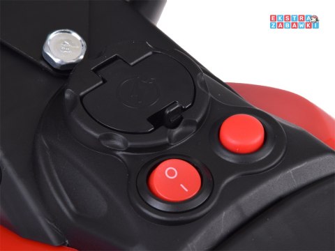 Trójkołowy motorek Honda na akumulator - czerwony, 1x30W 6V/4.5Ah, do 3 km/h, automatyczny hamulec, koła z opaską [PA0353]