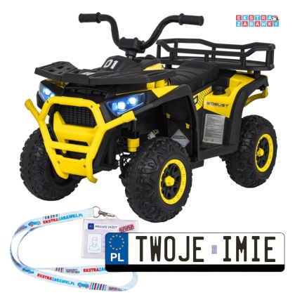 Quad ATV Robust 01 na akumulator - żółty, 4x35W 12V/7Ah, EVA, LED, ekoskóra [XMX-651]