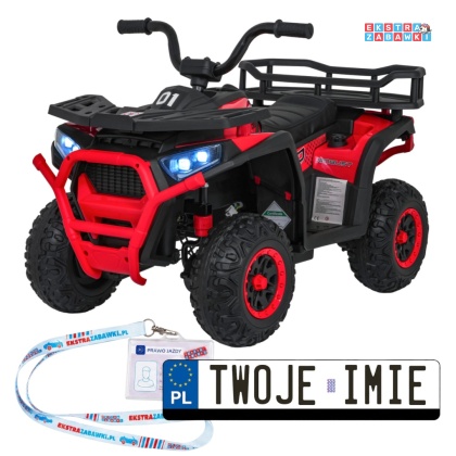 [outlet] Quad ATV Robust 01 na akumulator - czerwony, 4x35W 12V/7Ah, EVA, LED, ekoskóra [XMX-651]