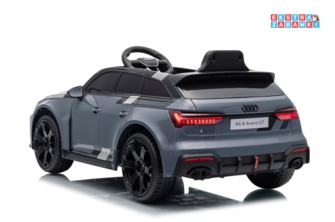 Audi RS6 Avant na akumulator - szary, 4x35W 12V/9Ah, pilot, EVA, LED, pokrowiec [QLS-8620]