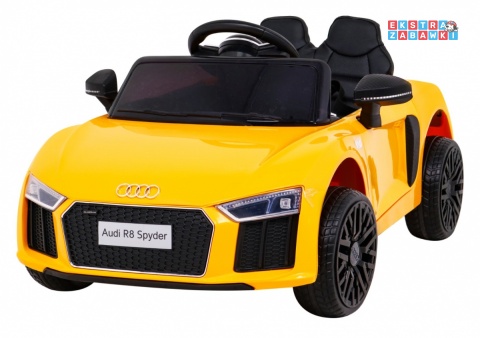 Audi R8 na akumulator - żółty, 2x35W 6V/9Ah, pilot, EVA, wolny start, MP3, LED [HL1818]