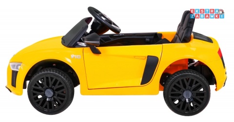 Audi R8 na akumulator - żółty, 2x35W 6V/9Ah, pilot, EVA, wolny start, MP3, LED [HL1818]