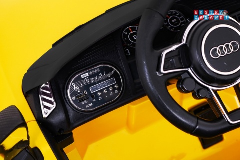 Audi R8 na akumulator - żółty, 2x35W 6V/9Ah, pilot, EVA, wolny start, MP3, LED [HL1818]