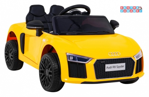 Audi R8 na akumulator - żółty, 2x35W 6V/9Ah, pilot, EVA, wolny start, MP3, LED [HL1818]