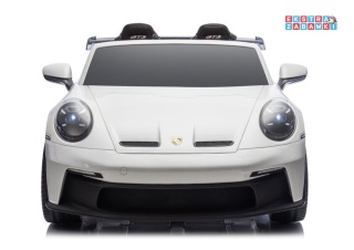 Porsche GT3 DK-P911 dwuosobowy na akumulator - biały, 2x150W 24V/10Ah, do 7 km/h, EVA, LED, ekoskóra, panel muzyczny [26790]