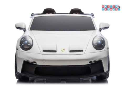 Porsche GT3 DK-P911 dwuosobowy na akumulator - biały, 2x150W 24V/10Ah, do 7 km/h, EVA, LED, ekoskóra, panel muzyczny [26790]