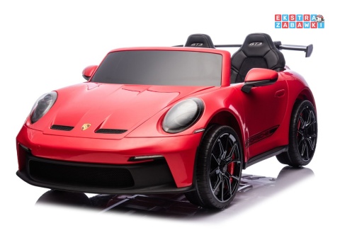 Porsche GT3 DK-P911 dwuosobowy na akumulator - czerwony, 2x150W 24V/10Ah, do 7 km/h, EVA, LED, ekoskóra, panel muzyczny [26792]