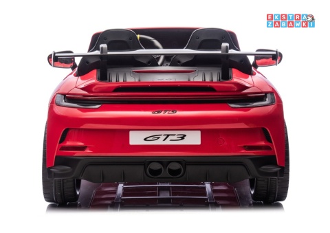 Porsche GT3 DK-P911 dwuosobowy na akumulator - czerwony, 2x150W 24V/10Ah, do 7 km/h, EVA, LED, ekoskóra, panel muzyczny [26792]