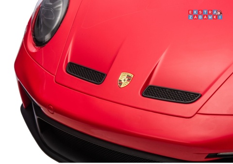 Porsche GT3 DK-P911 dwuosobowy na akumulator - czerwony, 2x150W 24V/10Ah, do 7 km/h, EVA, LED, ekoskóra, panel muzyczny [26792]