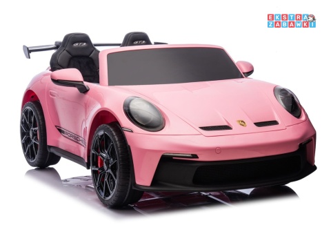 Porsche GT3 DK-P911 dwuosobowy na akumulator - różowy, 2x150W 24V/10Ah, do 7 km/h, EVA, LED, ekoskóra, panel muzyczny [26791]